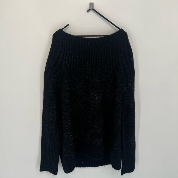 Zara Knit Wool Mohair Blend Multi Purpose Off Shoulder Fold Over Slouchy Sweater - Picture 3 of 10